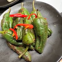 Peppers Padron with chilli and Asian spices at Wagamama in Salford