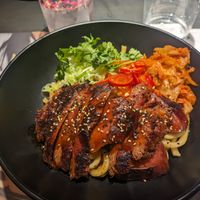 Veganuary special : lion's mane mushroom stake and udon at Wagamama - Wembley in North West London