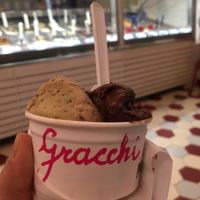 Pistachio and chocolate orange  at Gelateria dei Gracchi in Rome