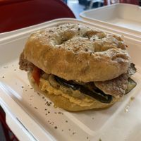 Houmous & veggie sandwich   at Pipoca Vegan in South West London