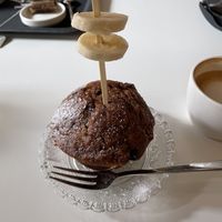 Chocolade- banaan muffin at Stoet in Enschede