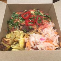 Pupusas with plantain and sauerkraut  at Quinta - Food Stall in South West London