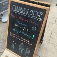 Look for the board outside the farmers market at Quinta - Food Stall in South West London