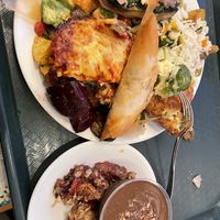 So many different foods - most bland  at The Green Door in Ottawa