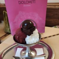cocos, blueberry and dark chocolate at Eiscafe Dolomiti in Konstanz