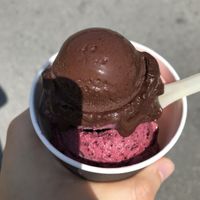 Chocolate and some fruitier stuff ;) at Eiscafe Dolomiti in Konstanz