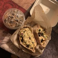 Cauliflower schawarma with spicy tahini sauce and a konafa cup as desert ❤️ at POTs - Cloud Kitchen in Las Vegas
