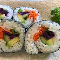 Are more than half before taking picture! at Ocean Sushi Deli in Monterey