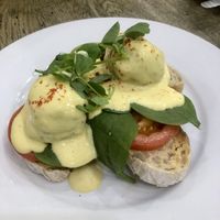 Vegan Benedict - made with sweet potato .  at La Duchesse in North London