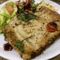 Vegan Lasagna and salad.  at La Duchesse in North London