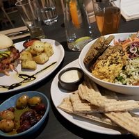 Tempeh Burger and Falafel Salad Bowl at The Fermentist in Christchurch