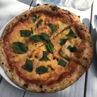 Margarita pizza with vegan cheese. Came with fries for $15 (lunch special)  at The Fermentist in Christchurch