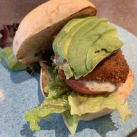 “Fish” burger 👍👍 at Cosme Kitchen Adaptation in Osaka