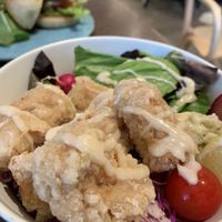 Deep fried vegan Karaage don 👍👍 at Cosme Kitchen Adaptation in Osaka
