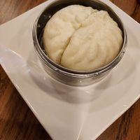 Housemade vege bun. Don't eat the paper! at Blue Taro in Rochester