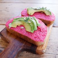 Beetroot/avocado open sandwich thing. at Bad Farmer's in Seoul