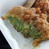 Pea bomb 😋😋 at Capplemans Fish and Chips in Scarborough