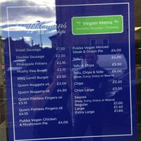 Their menu  at Capplemans Fish and Chips in Scarborough