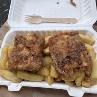 Tofu and chips   at Capplemans Fish and Chips in Scarborough