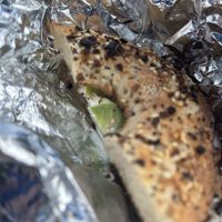 Gluten Free Vegan Everything Bagel- Burned to a Crisp  at Bagels Plus in Conway