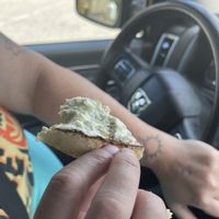 Sourdough with vegan cream cheese  at Bagels Plus in Conway