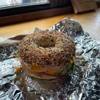 Breakfast Bagel with Veggie Sausage   at Bagels Plus in Conway