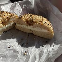 Everything Bagel with Scallion Flavoured Cream Cheese   at Bagels Plus in Conway