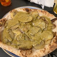 Potato pizza with pistachio   at Timilia in Palermo