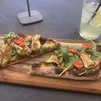 Slices of vegan pizza   at Timilia in Palermo