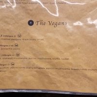 Vegan menu at Timilia in Palermo
