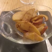 Menu of the day / Dessert / Baked apple at Raices in Pamplona