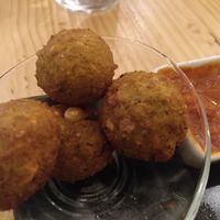 Menu of the day / 1st course / Falafel (excellent, now that you're asking) at Raices in Pamplona