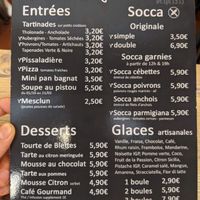 Menu at Chez Pipo in Nice