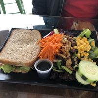 Tofu-chicken sandwich at Valerio in Flushing