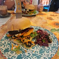 Tempeh burger at The Organic Circle  in Armadale
