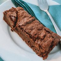 Vegan brownie  at Pod Café Portreath in Portreath