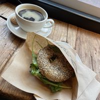 Vegan tuna bagel  at BetterBagels Bakery in Leiden
