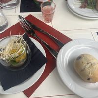 appetizer and olive breadd  at Ad Forum in Aosta