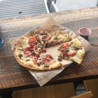 I couldn’t wait to take a bite. lol at Mod Pizza in Midvale