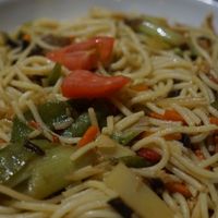 Pasta with veggies at Spacos in Vila Praia De Ancora