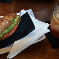 Fresh juice with croissant at Tea Room Beatrice in Venice