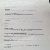 Part of the menu in English at co Jak co in Poznan