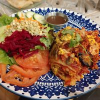 Vegan lasagna at Peace-Garden in Ottawa