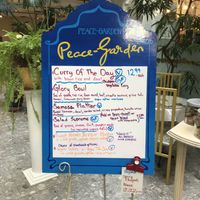 Menu of the day at Peace-Garden in Ottawa
