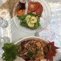 Salami sandwich + glory bowl at Peace-Garden in Ottawa