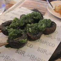 Vegan mushroom pinchos  at Bar Iberico in Nottingham