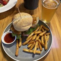Vegan Tempura Burger  at Ministry of Works Bar & Eatery in Twizel