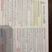 May ‘26 | menu  at Honey Cafe in Brecon
