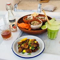 Sampler and the most insane artichoke with turmeric yumminess at Hambrë  in Ibiza