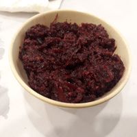 Free vegan beetroot pudding at Mr Naan & Mrs Idly in Kuala Lumpur